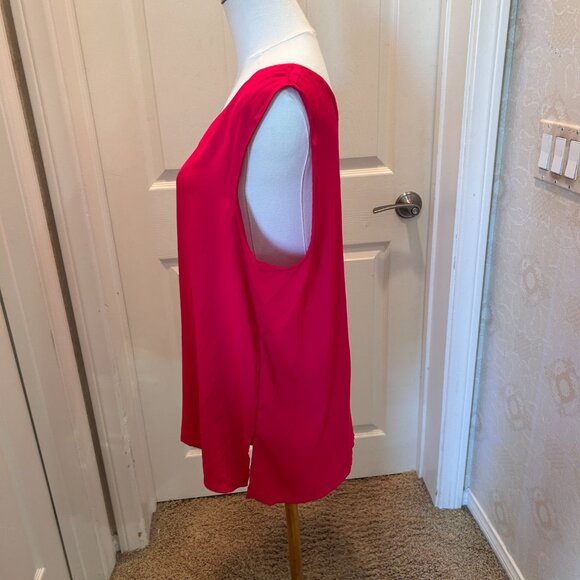 ANN TAYLOR Red Tank Shell Blouse in Women's Size Large - Picture 4 of 7